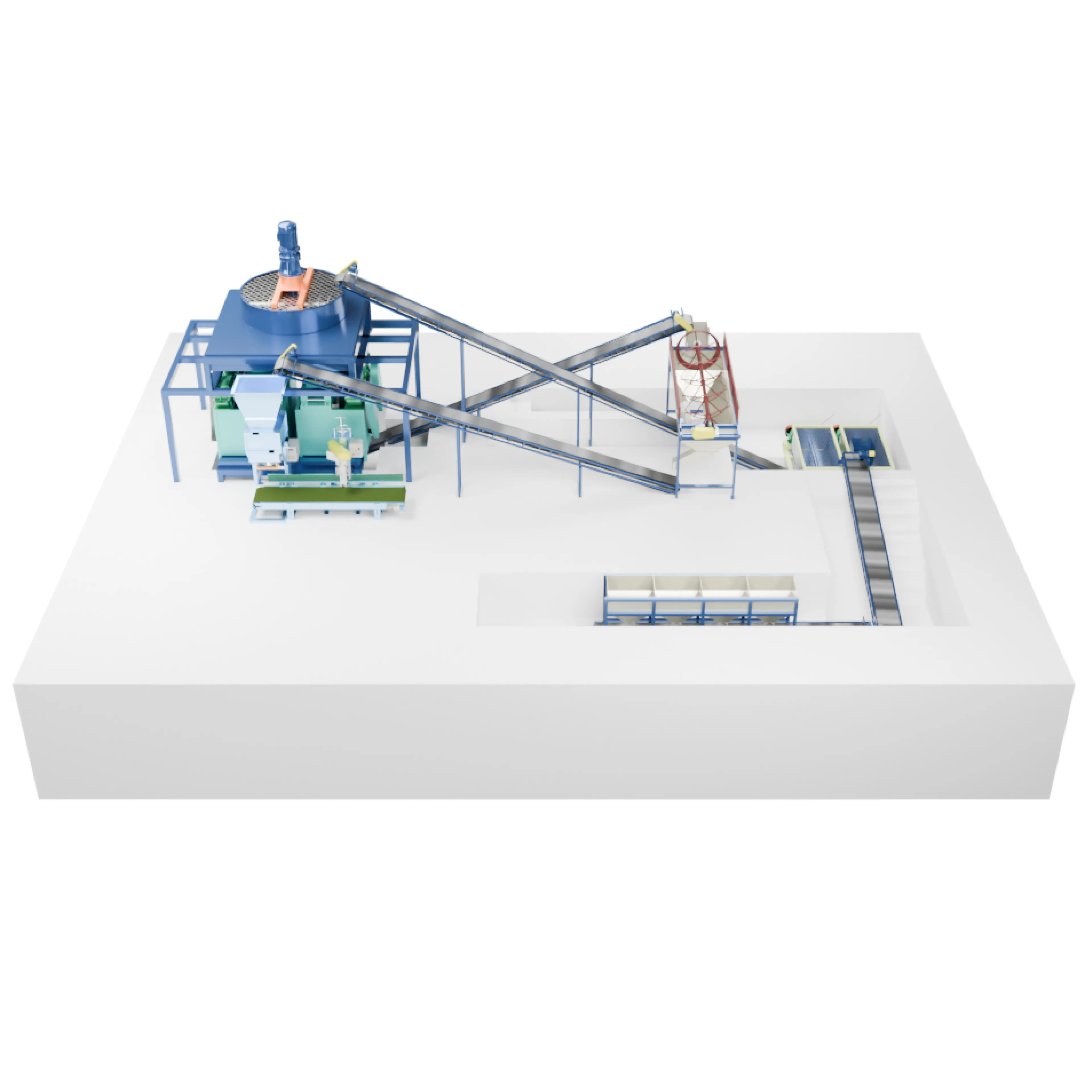Twin-roll extrusion granulation production line