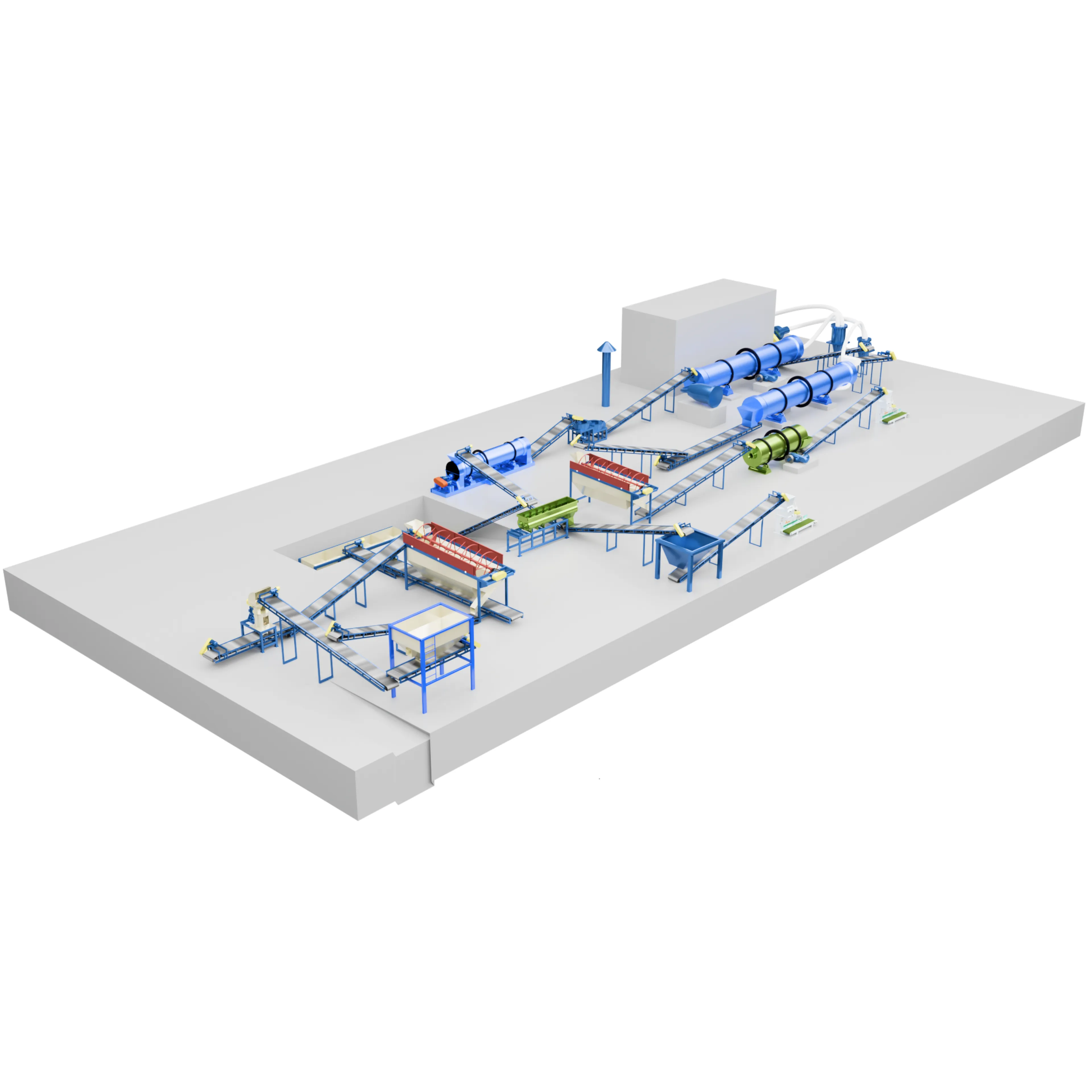 Rotating drum granulation production line