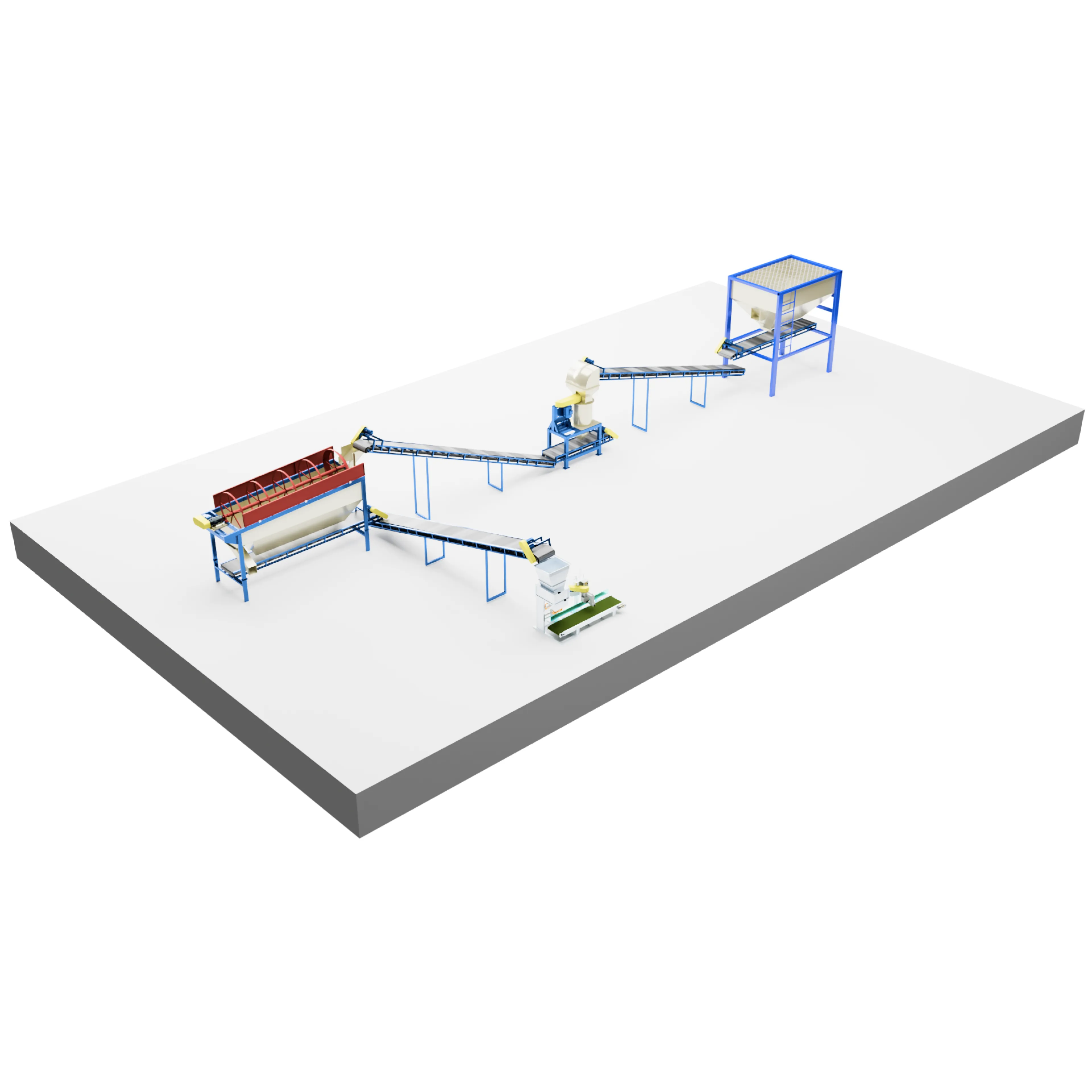 Powdered organic fertilizer production line