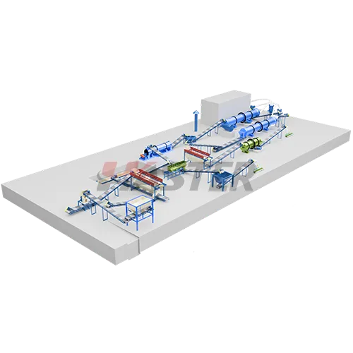 Rotating drum granulation production line
