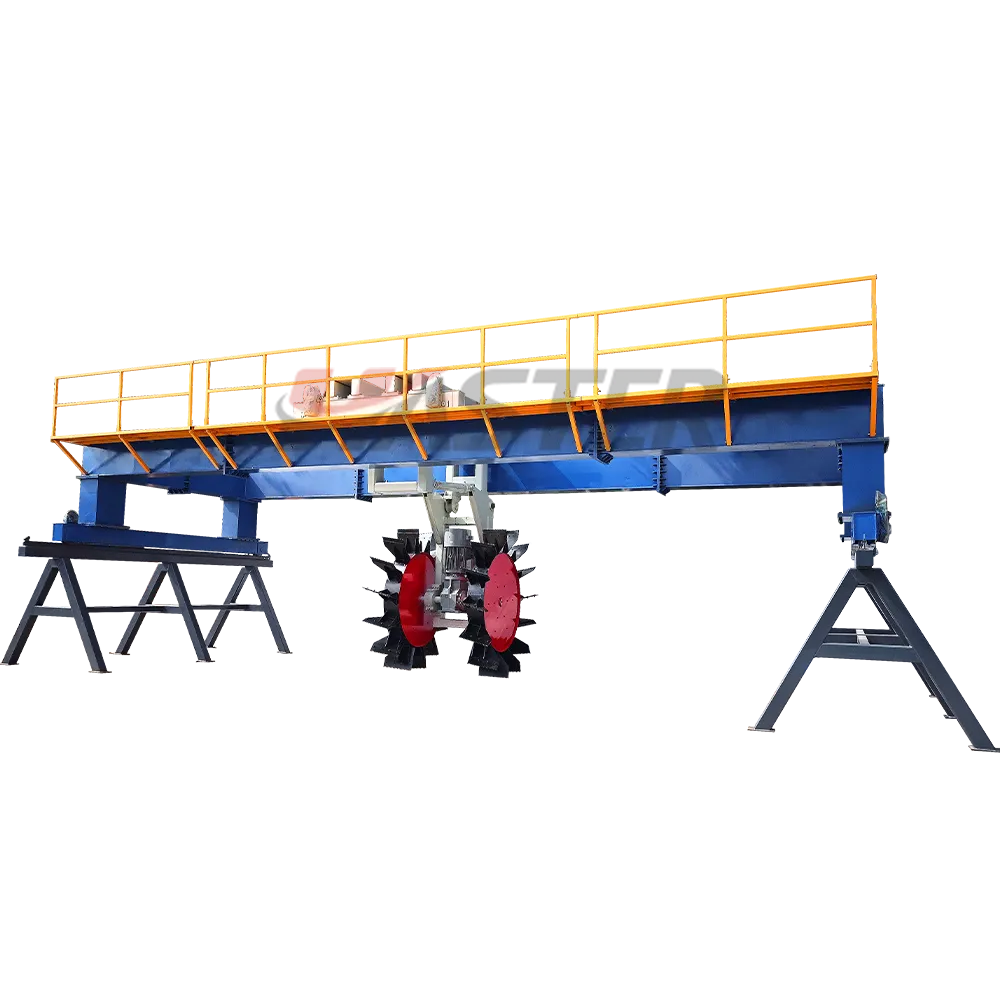 Wheel-type compost agitator